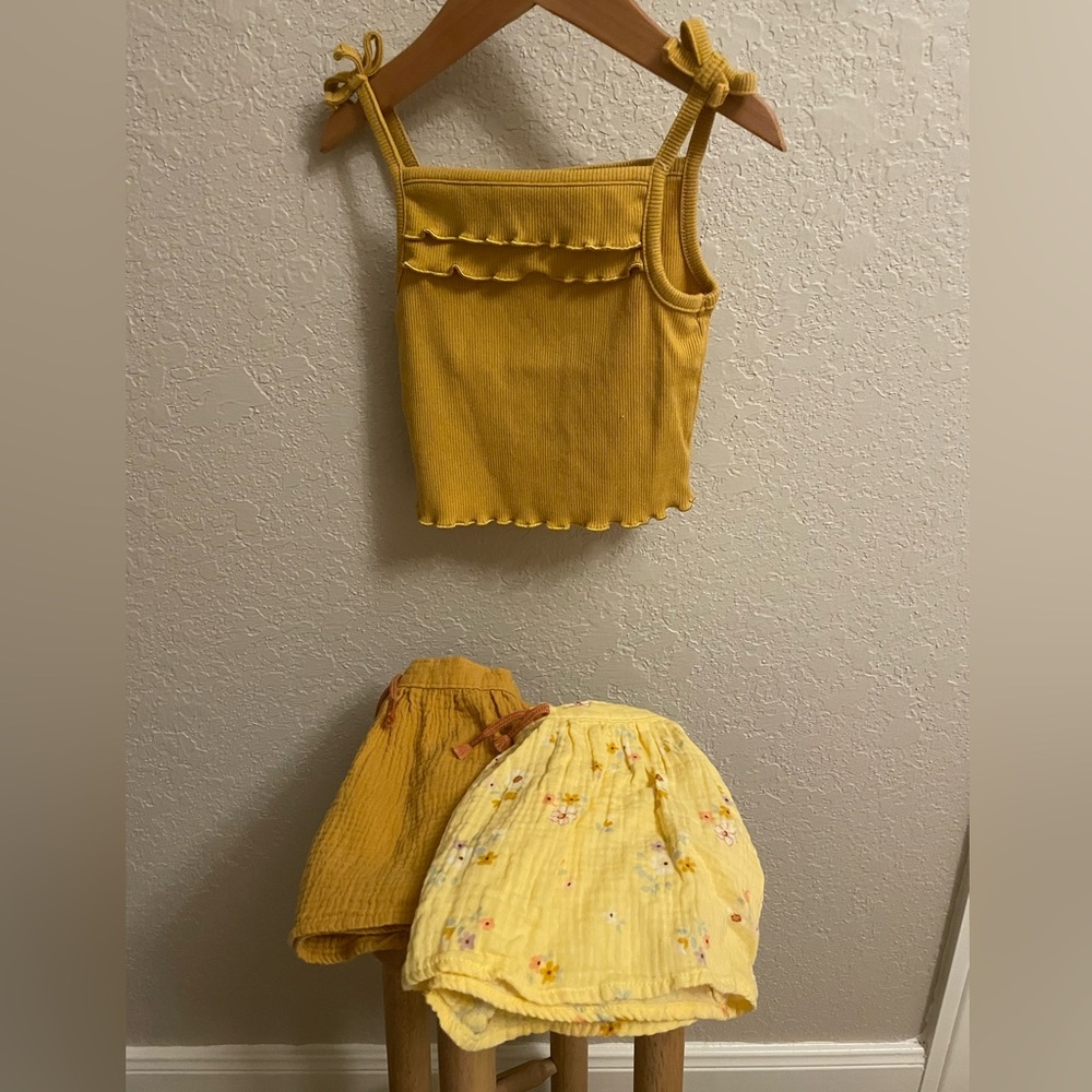 3 piece toddler mix and match skirt and tank set (2T)